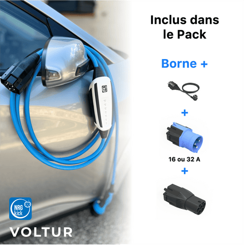 Pack 4 : Borne de recharge en déplacement + Fixe de 2,8 à 22kW